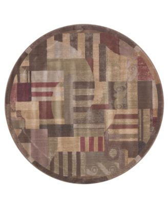 Nourison - "Somerset ST22 Deco Columns" Area Rug, 5' 6" Round