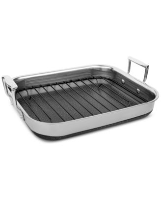 Livwell - DiamondClad 14" x 12" Hybrid Nonstick Stainless Steel Roasting Pan with Rack
