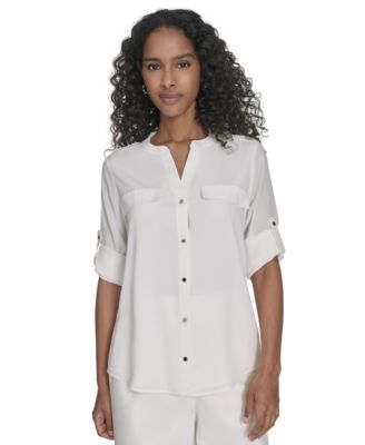 Calvin Klein - Women's Roll-Tab Blouse