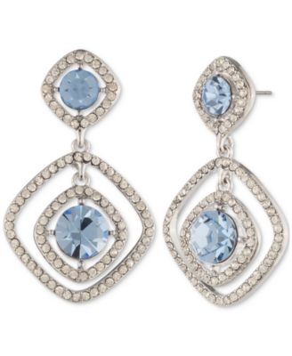 Givenchy - Silver-Tone Pav&eacute; & Round Crystal Halo Orbital Drop Earrings
