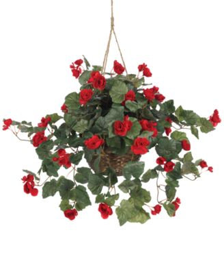 Nearly Natural - Begonia Hanging Basket