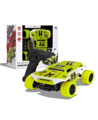 Sharper Image - SHARPER IMAGE Toy RC Monster Baja Truck 6MPH All-Terrain Children’s Remote Control 2.4 GHZ Omnidirectional Car for Boys/Girls, RC Race Truck, For Two-Vehicle Fun, 65 Foot Max Range, Green/White