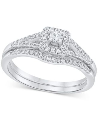 Macy's - Diamond Halo Bridal Set (1/3 ct. t.w.) in 14k Gold