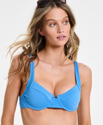 Salt + Cove - Juniors' Wavy-Scrunch Scoop-Neck Bralette Bikini
