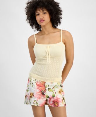 GUESS - Women's Reina Pointelle-Kit Ribbed Sweater Camisole