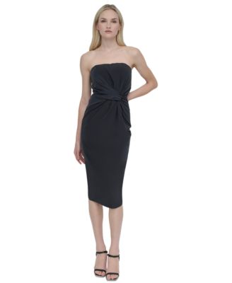 DKNY - Women's Strapless Ruched-Front Tube Dress