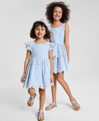 Rare Editions - Toddler, Little & Big Girls Floral Embroidered Eyelet Dress