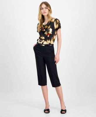 Anne Klein - Petite Pull-On Mid-Rise Pedal Pusher Pants