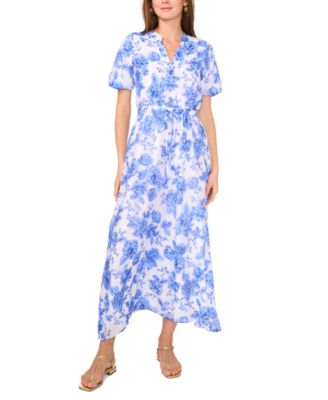 Vince Camuto - Women's Floral-Print Puff-Sleeve Maxi Dress