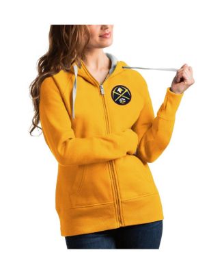 Antigua - Women's Gold Denver Nuggets Victory Full-Zip Hoodie