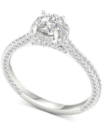 Macy's - Diamond Halo Engagement Ring (1-1/3 ct. t.w.) in Platinum