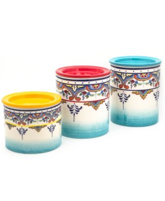 Euro Ceramica - ZANZIBAR 3 PIECE CANISTER SET