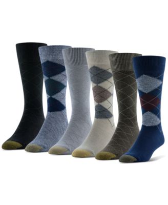Gold Toe - Men's Campbell Argyle Crew Dress Socks, 6-Pack