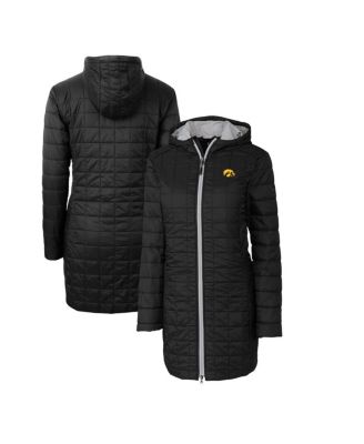 Cutter & Buck - Women's Black Iowa Hawkeyes Rainier Primaloft Hooded Long Coat
