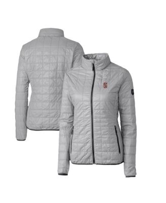 Cutter & Buck - Women's Gray Stanford Cardinal Rainier Eco Insulated Puffer Full-Zip Jacket