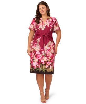 Adrianna Papell - Plus Size Short-Sleeve Sheath Dress