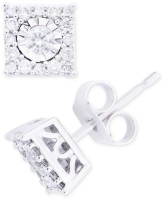Macy's - Diamond Cluster Stud Earrings (1/3 ct. t.w.) in 14k White Gold
