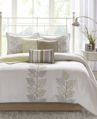 Madison Park - Caelie 6-Pc. Quilted Full/Queen Coverlet Set