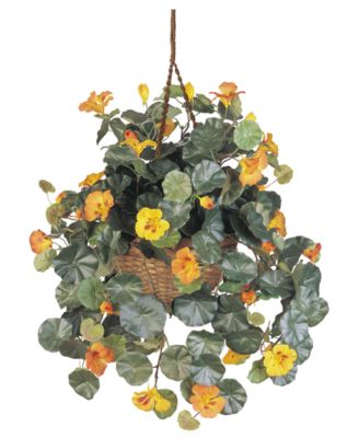 Nearly Natural - Nasturtium Artificial Plant Hanging Basket