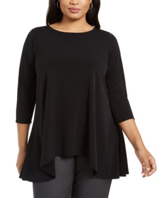 Alfani - Plus Size Handkerchief-Hem Top