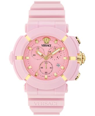 Versace - Men's Swiss Chronograph Real Active Pink TPU Strap Watch 45mm