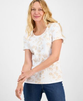 Style & Co - Women's Printed Scoop-Neck T-Shirt, Exclusively at Macy's
