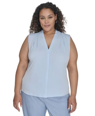 Calvin Klein - Plus Size Sleeveless V-Neck Top