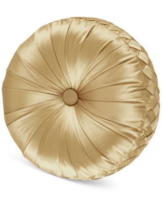 J Queen New York - Satinique Tufted 15" x 2" Round Decorative Pillow